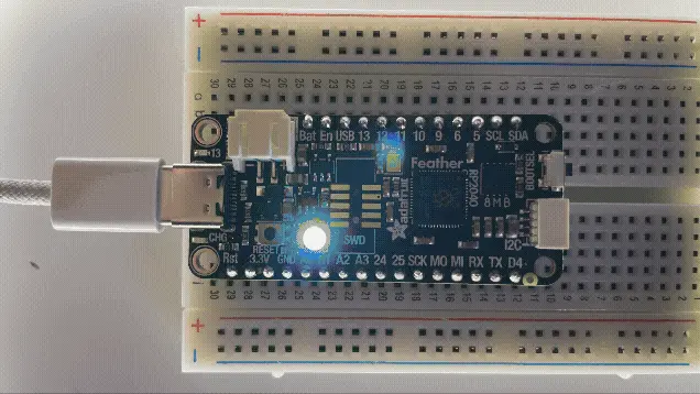 Adafruit Feature with rainbow blinking LED